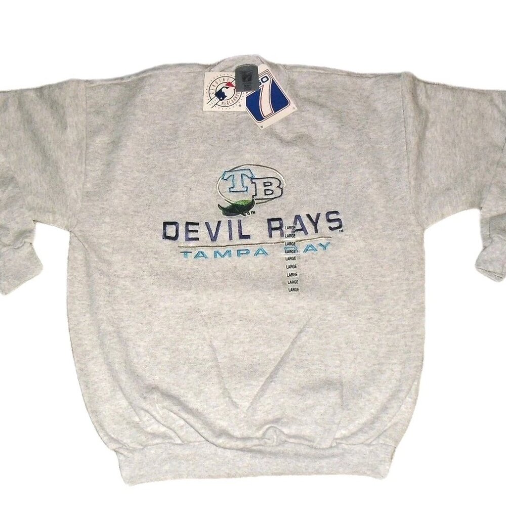 Tampa Bay Devil Rays Vintage 90s Mens Embroidered Crew Neck Sweatshirt sz Large